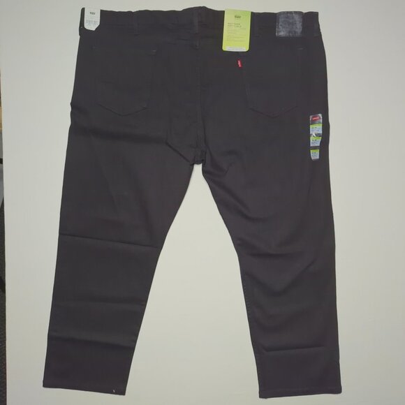 502 Levis Mens Jeans 50x30 Taper Fit Stretch Cotton Big & Tall Black Denim NWT - Picture 2 of 12
